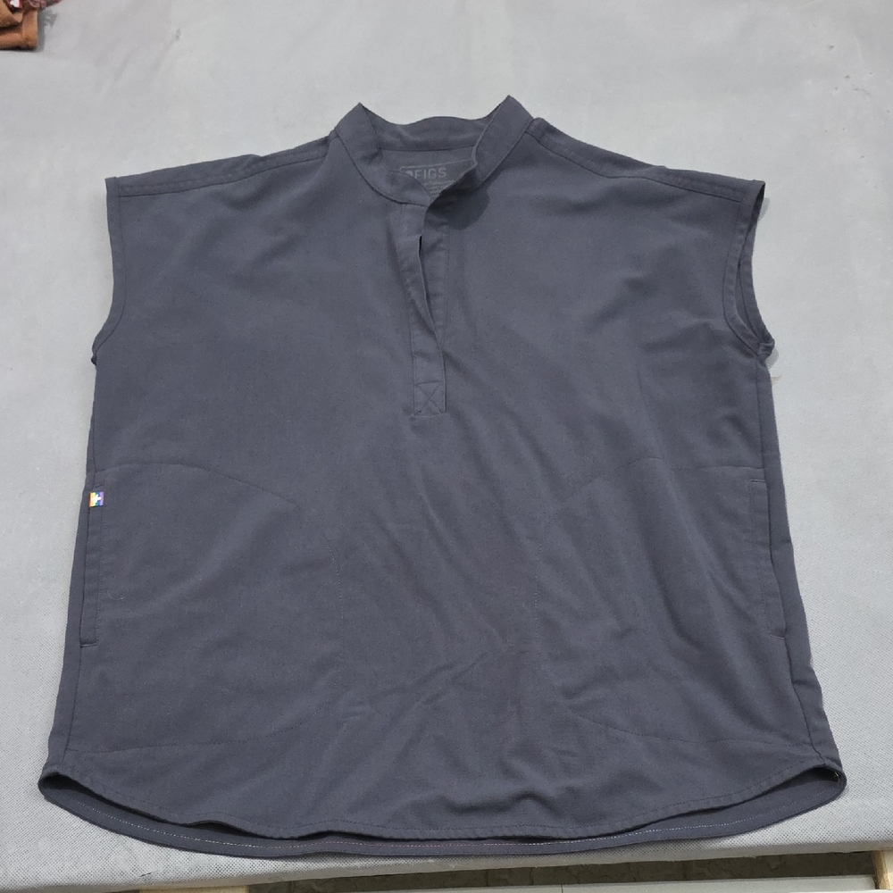 Figs Dark Gray Sleeveless Blouse